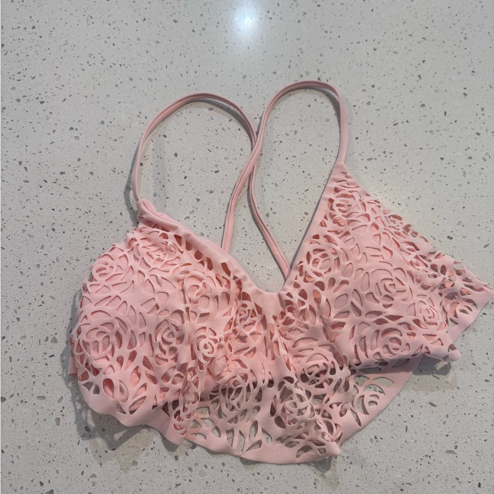 Xhilaration Pink Floral Bikini Top